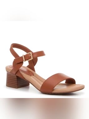 Clarks Tan Leather Women's Sandals - Desirae Rowan Size 7 Medium
